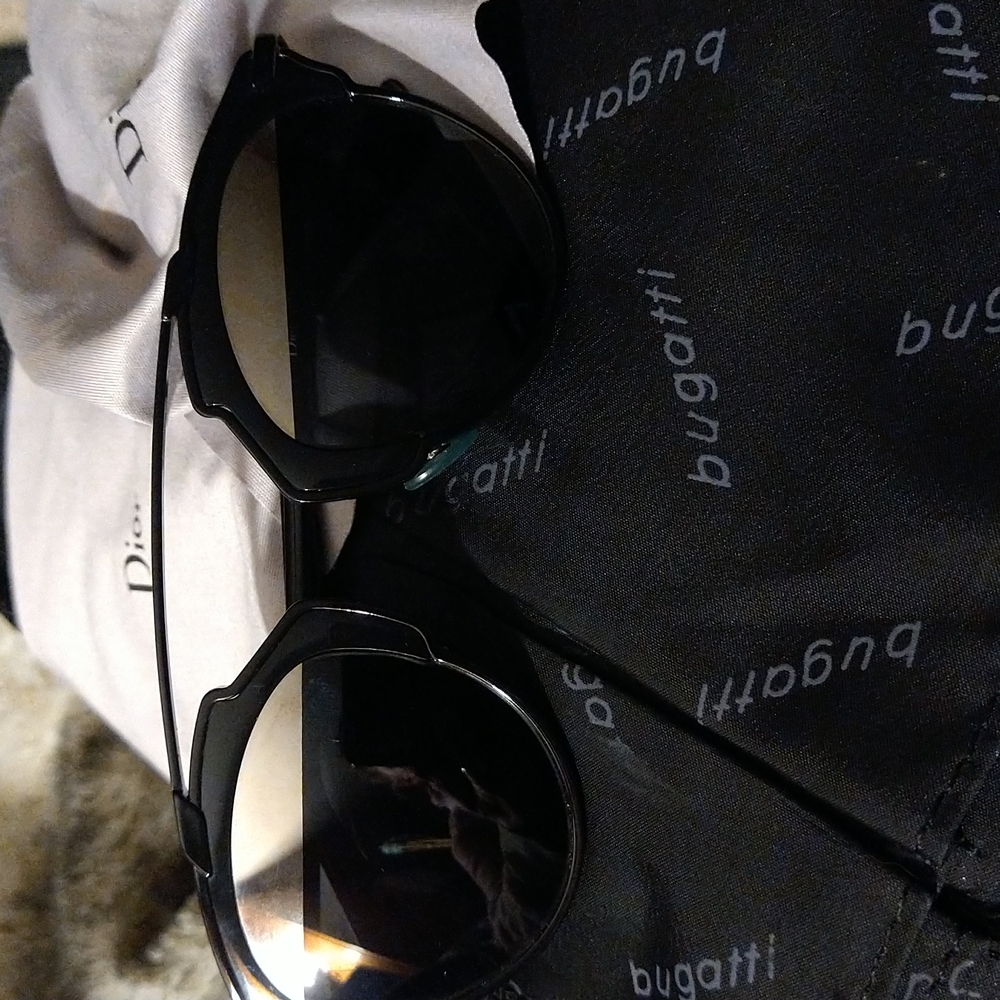 Dior sunglasses,case, and soft cloth.